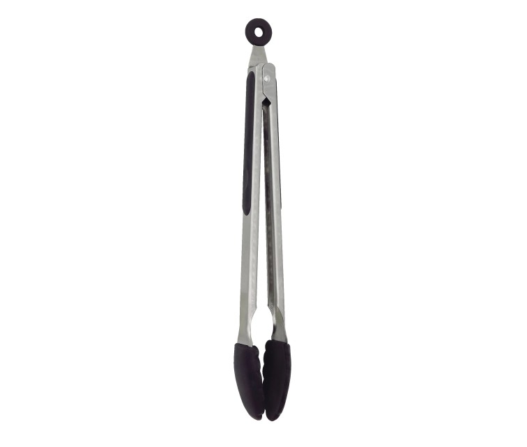 Serving and grill tongs 34,5cm stainless steel with silicone tips