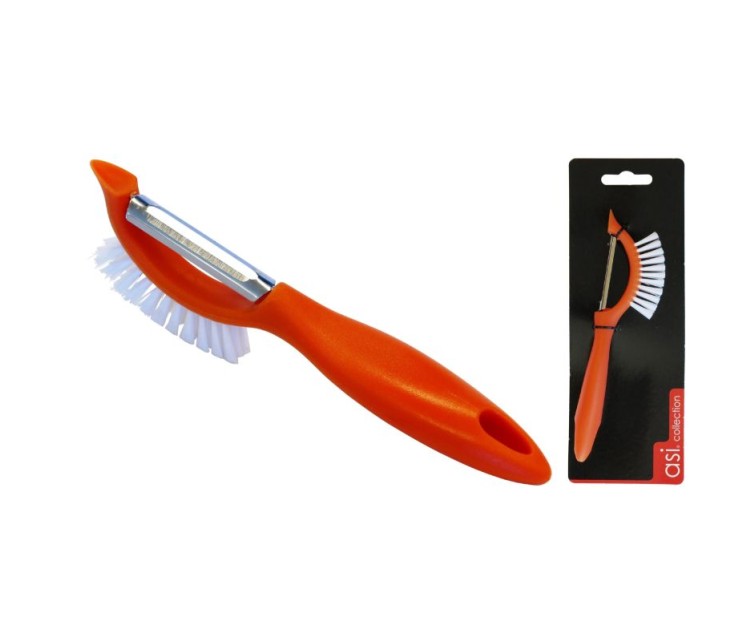 Peeler with brush orange