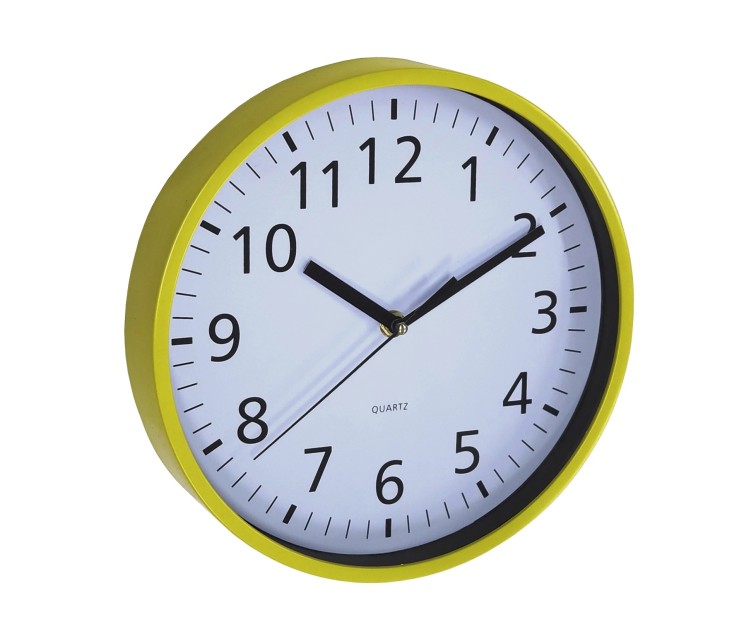 Wall clock Ø25,5cm yellow