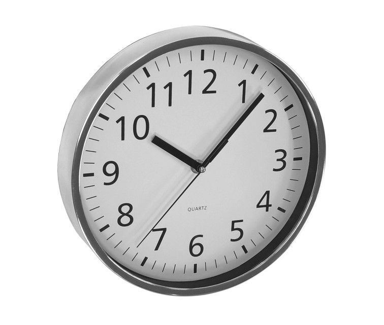 Wall clock Ø25,5cm silver/chrome