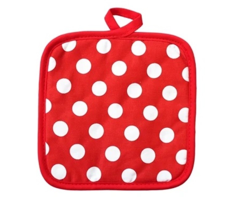 Heat-resistant tray red with white dots