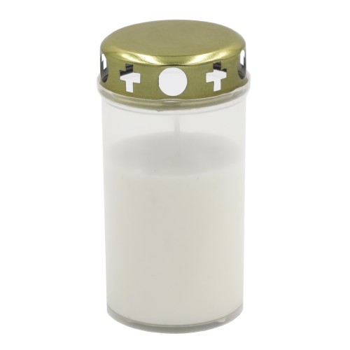 Grave candle with cap, burning time ~40h, white