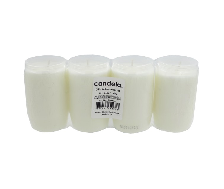 Grave candles oil set of 4, burning time ~60h, white