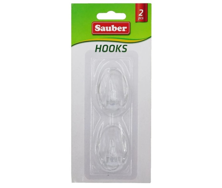 Hooks 2gb 3x4,7cm oval transparent