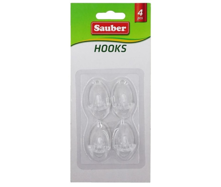 Hooks 4gb 2,3x4cm oval transparent