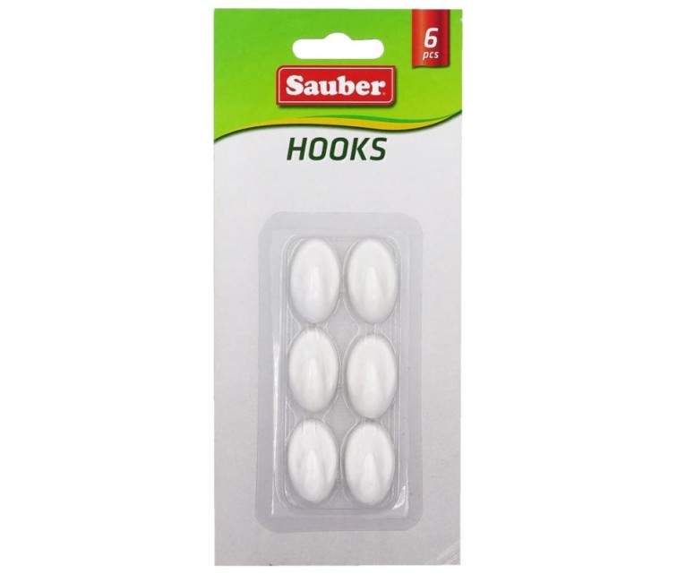 Hooks 6gb 1,5x2,5cm oval white