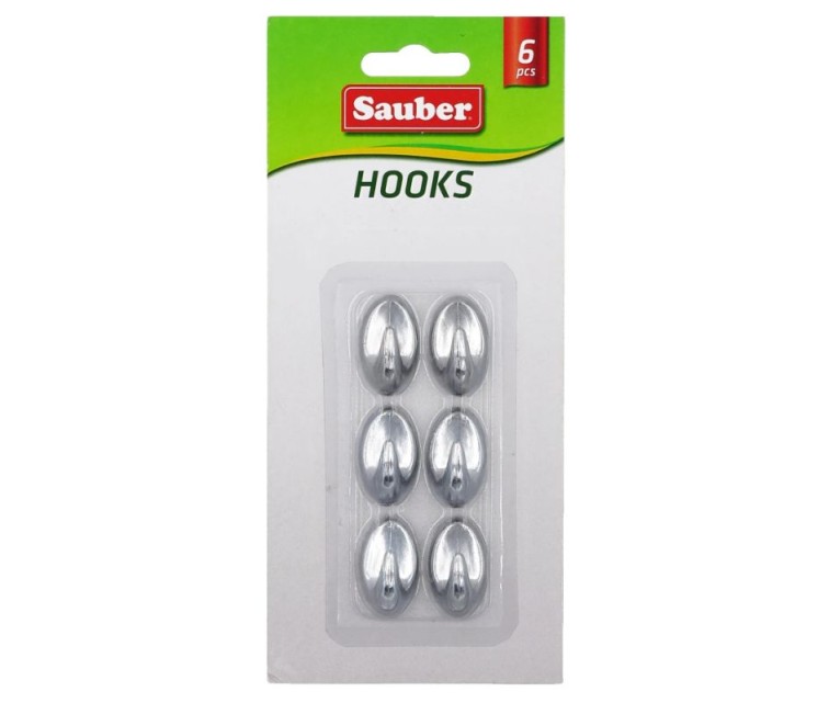 Hooks 6gb 1,5x2,5cm oval silver