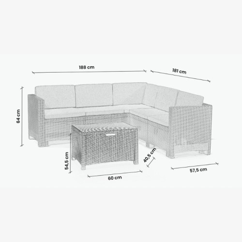 Dārza mēbeļu komplekts Set Colorado Corner pelēks Dārza mēbeļu komplekts Set Colorado Corner pelēks
