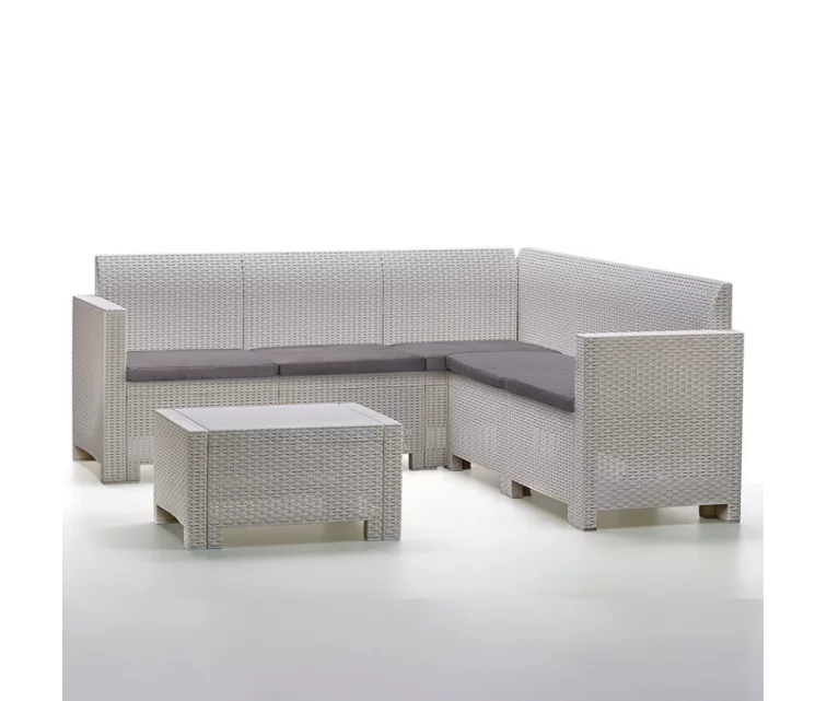 Aiamööbli komplekt Set Nebraska Corner valge Aiamööbli komplekt Set Nebraska Corner valge