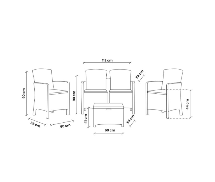 Dārza mēbeļu komplekts Set Lido 2 Storage brūns