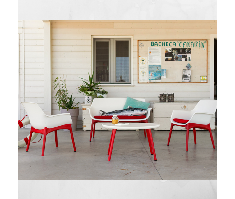 Dārza mēbeļu komplekts Luxor Lounge Set balts/sarkans