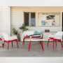Garden furniture set Luxor Lounge Set white/red