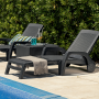 Sun lounger Miami grey