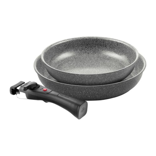 Set of 2 Torre pans Ø24cm and Ø28cm + 1 removable handle Set of 2 Torre pans Ø24cm and Ø28cm + 1 removable handle