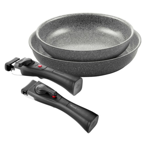 Set of 2 Torre pans Ø24cm and Ø28cm + 2 removable handles  Set of 2 Torre pans Ø24cm and Ø28cm + 2 removable handles