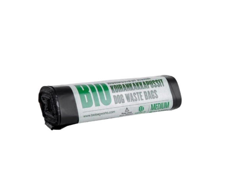 Suņu ekskrementu maisi kompostējami BioBag Dog Medium (30 gab. rullī) 20mkr. 20x35cm melni Suņu ekskrementu maisi kompostējami BioBag Dog Medium (30 gab. rullī) 20mkr. 20x35cm melni