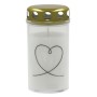 Grave candle with cap 5,6x11,5cm, burning time ~40h, white with mix print