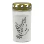 Grave candle with cap 5,6x11,5cm, burning time ~40h, white with mix print Grave candle with cap 5,6x11,5cm, burning time ~40h, white with mix print