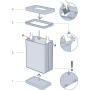Atkritumu tvertne taisnstūrveida metalizēta Verto Recycle 54L pērļu pelēkā krāsā Atkritumu tvertne taisnstūrveida metalizēta Verto Recycle 54L pērļu pelēkā krāsā