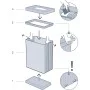 Rectangular metallized waste bin Verto Recycle 54L pearl gray Rectangular metallized waste bin Verto Recycle 54L pearl gray