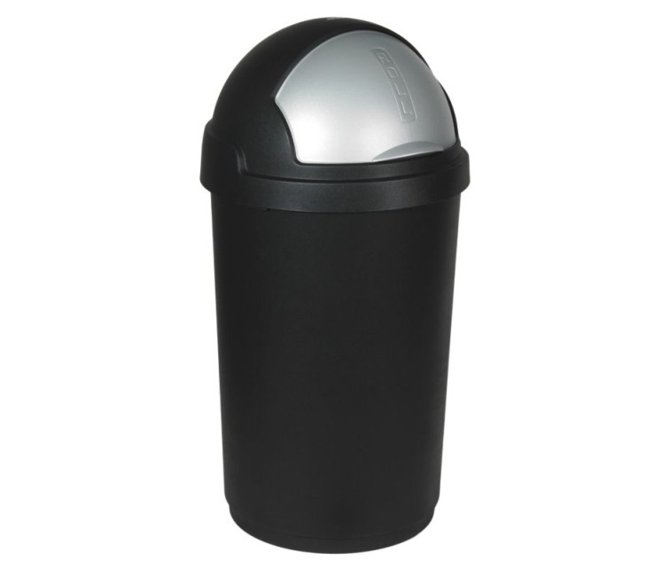 Bullet 50L black/silver waste bucket