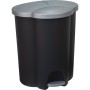 Pedal bin for waste sorting Trio 40L (2x17+6L) black/silver