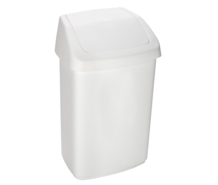 Waste bucket Swing Top 10L 24,6x19,8x37,3cm white