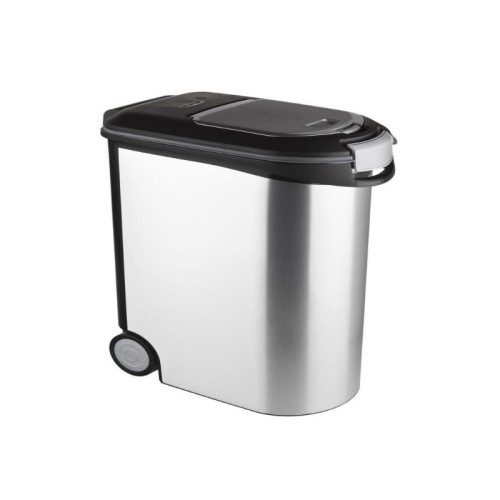 Trauks barības uzglabāšanai uz riteņiem Pet Life 12kg 35L 49,3x27,8x40,3cm sudraba Trauks barības uzglabāšanai uz riteņiem Pet Life 12kg 35L 49,3x27,8x40,3cm sudraba