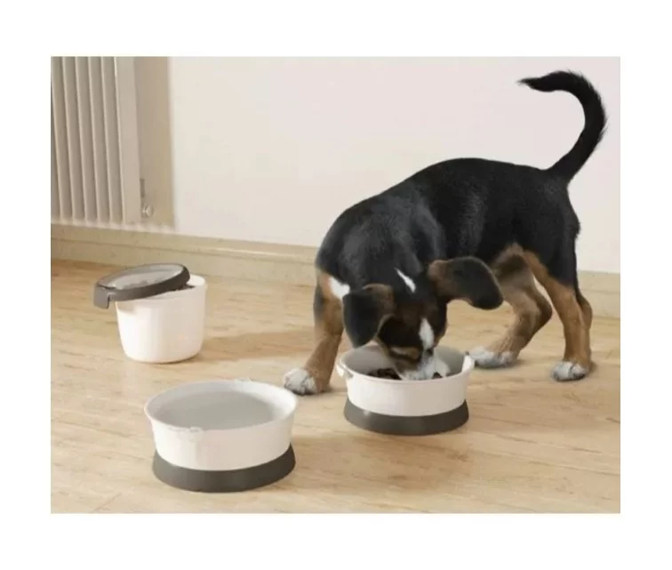 Naminių gyvūnėlių kelionių rinkinys Pet Life 18,9x17,6x18cm balta/pilka Naminių gyvūnėlių kelionių rinkinys Pet Life 18,9x17,6x18cm balta/pilka
