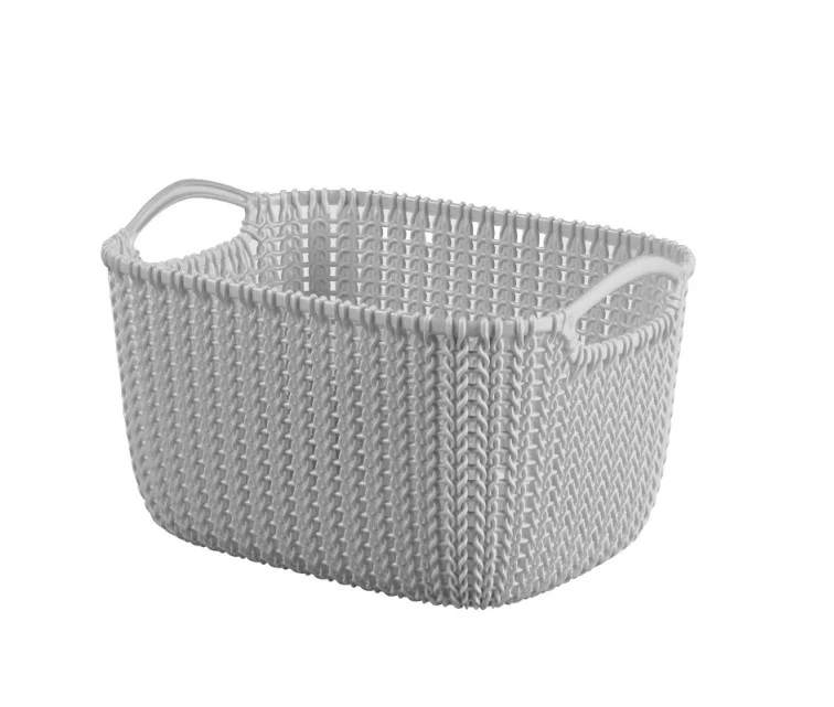 Grozs Knit S taisnstūris 8L 30x22x17cm gaiši pelēks Grozs Knit S taisnstūris 8L 30x22x17cm gaiši pelēks