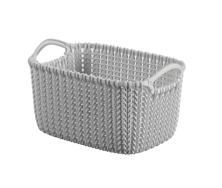 Basket Knit XS rectangle 3L 25x18x14cm pink