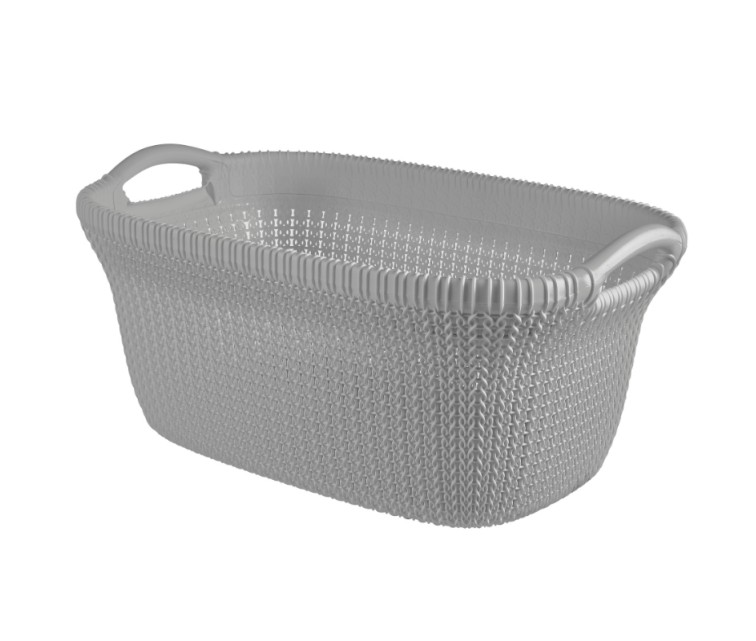 Laundry basket Knit 40L 59,5x38,5x27cm light grey