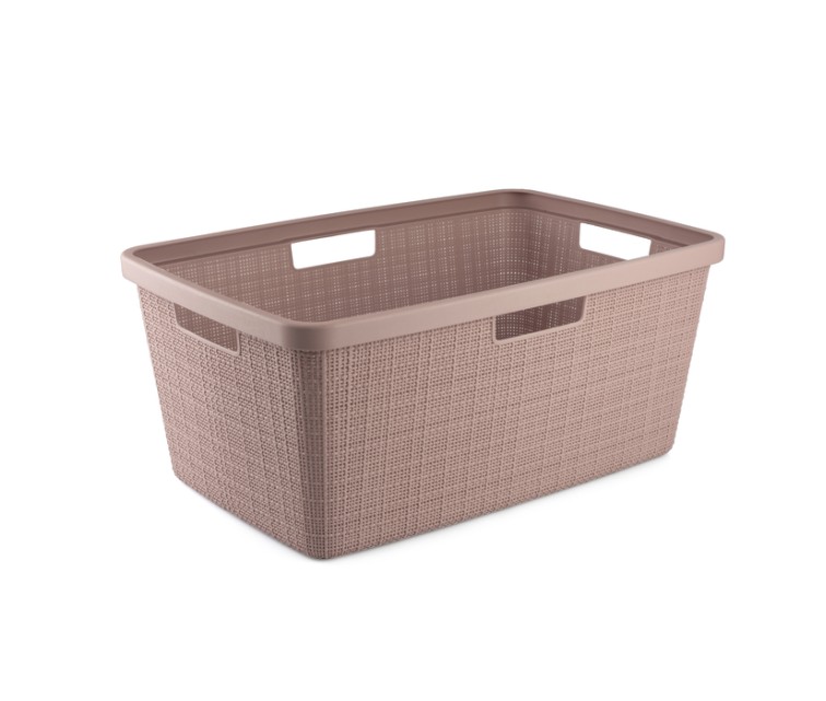 Laundry basket Jute 46L 59x39x26cm pink