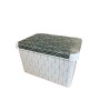 Box with lid Deco Stockholm L 39.5x29.5x23.5cm Green Leaves