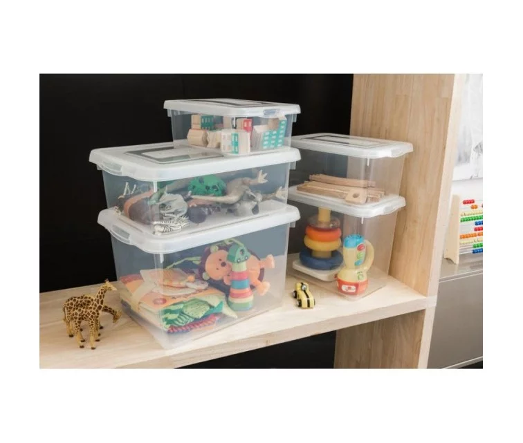 Dėžutė su dangteliu Handy 50L 60x40x28cm skaidrus Dėžutė su dangteliu Handy 50L 60x40x28cm skaidrus