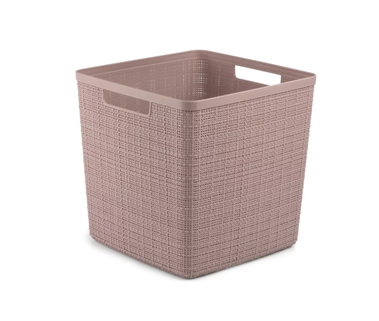 Basket Jute square 17L 28x28x27cm pink Basket Jute square 17L 28x28x27cm pink