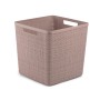 Basket Jute square 17L 28x28x27cm pink