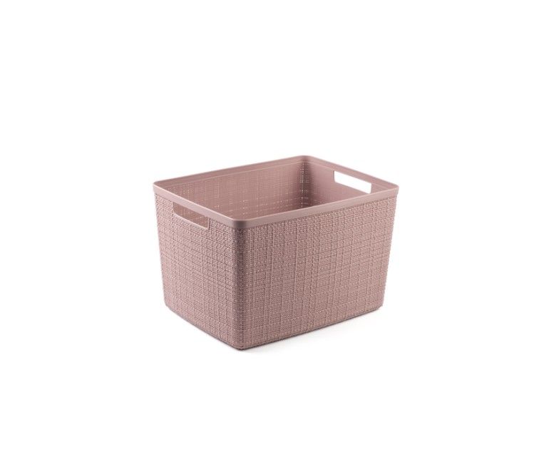 Basket Jute L 20L 36x28x23cm pink