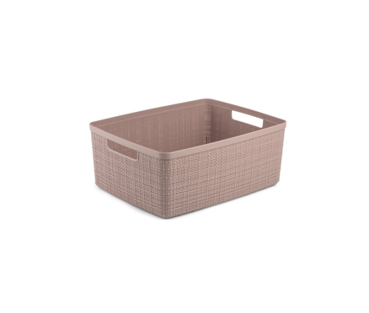 Basket Jute M 12L 36x28x15cm pink