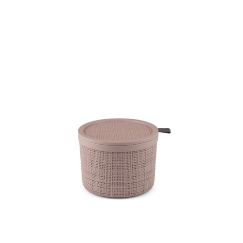 Groziņš ar vāciņu Jute apaļš 2L Ø17x13cm rozā Groziņš ar vāciņu Jute apaļš 2L Ø17x13cm rozā