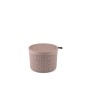 Basket with lid Jute round 2L Ø17x13cm pink