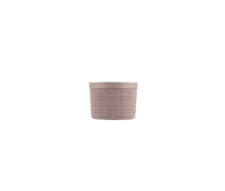 Groziņš ar vāciņu Jute apaļš 2L Ø17x13cm rozā Groziņš ar vāciņu Jute apaļš 2L Ø17x13cm rozā