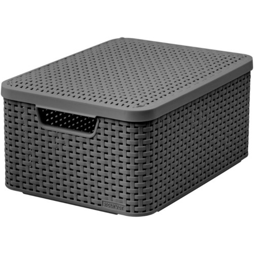 Kaste ar vāku Style M 39,3x29,3x18,7cm tumši pelēka Kaste ar vāku Style M 39,3x29,3x18,7cm tumši pelēka