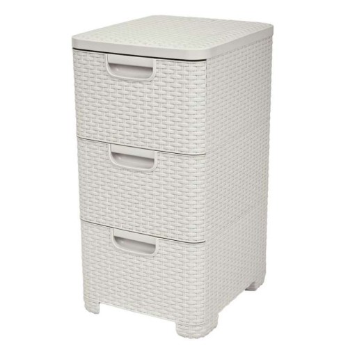 Kumode ar 3 atvilknēm Style 33x38x60cm krēmkrāsā Kumode ar 3 atvilknēm Style 33x38x60cm krēmkrāsā