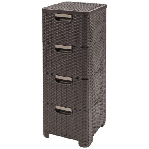 Kumode ar 4 atvilknēm Style 33x38x79cm tumši brūna Kumode ar 4 atvilknēm Style 33x38x79cm tumši brūna