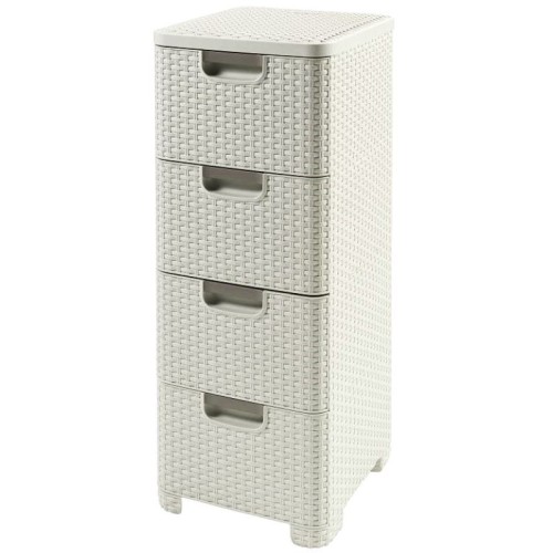 Kumode ar 4 atvilknēm Style 33x38x79cm krēmkrāsā Kumode ar 4 atvilknēm Style 33x38x79cm krēmkrāsā
