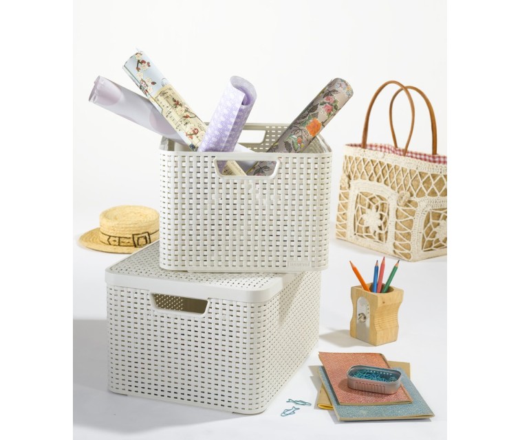 Box Style M 38,6x28,7x17cm in cream