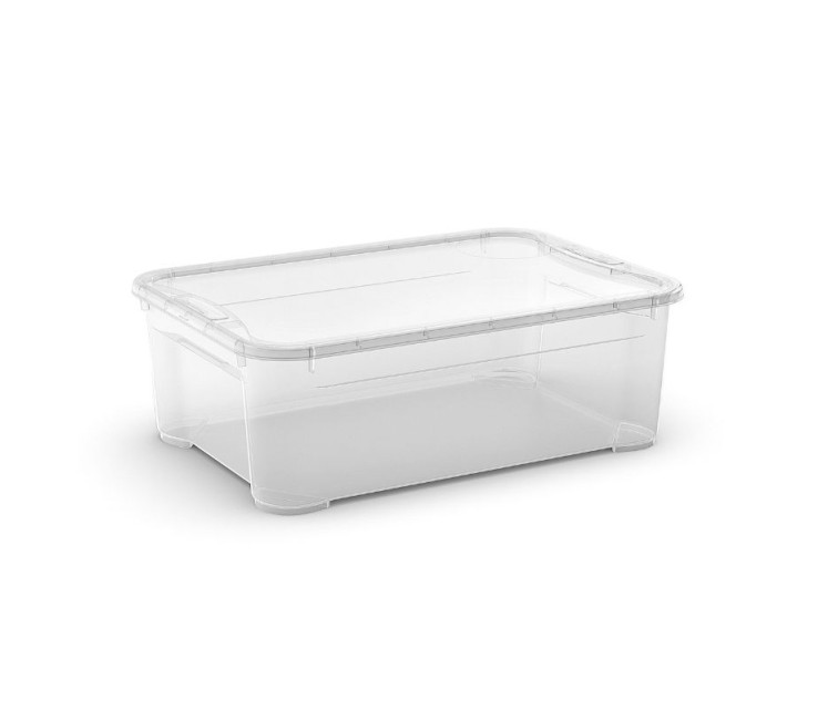 Box with lid T Box L 32L 39x55,5x19cm transparent