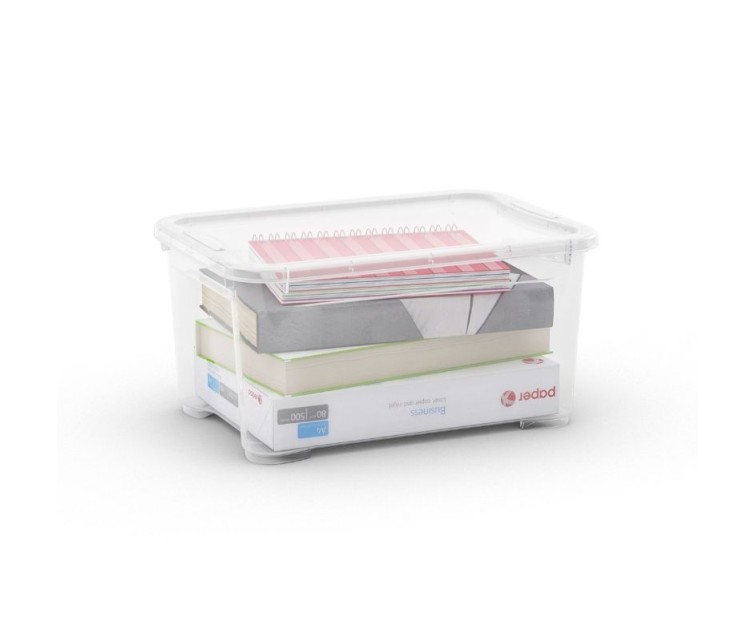 Box with lid T Box S 14L 26,5x38x19cm transparent