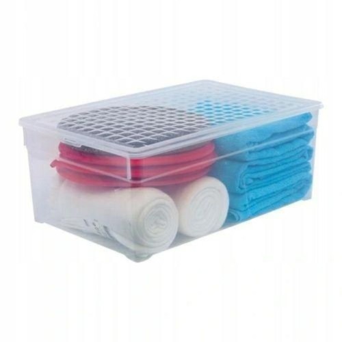 Box with lid Textile Box 33L 39,5x34,2x34,3cm transparent